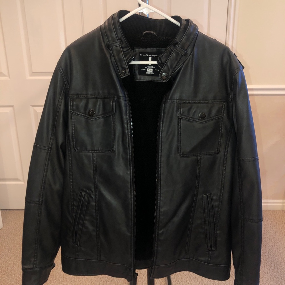 Black Fur Lined Bomber Jacket